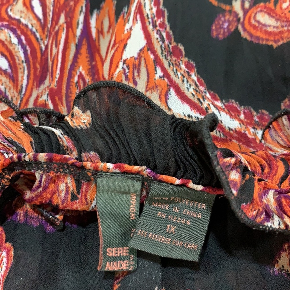 Sere Nade Front Ruffled Button Up Semi Sheer Shirt - Picture 9 of 9